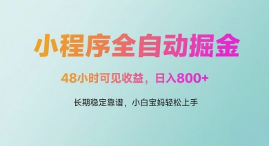 微信小程序全自动掘金，48小时可见收益，日入多张，长期稳定靠谱，小白宝妈轻松上手【揭秘】-阳明聊项目