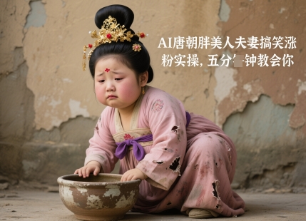 AI唐朝胖美人夫妻搞笑涨粉实操，五分钟教会你-阳明聊项目