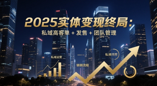 2025实体变现终局：私域高客单+发售+团队管理-阳明聊项目