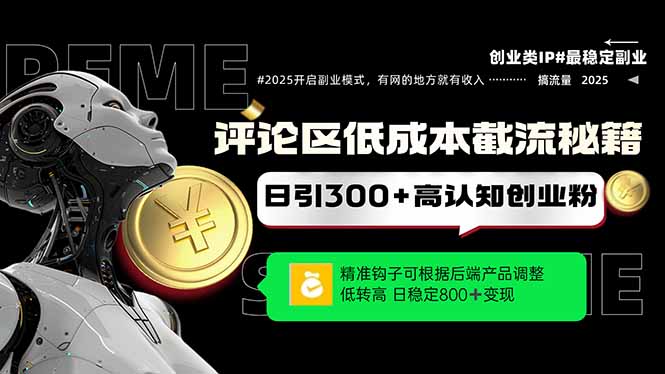 评论区低成本引流秘籍，精准钩子直击用户，单账号日增300+创业粉，日稳…-阳明聊项目