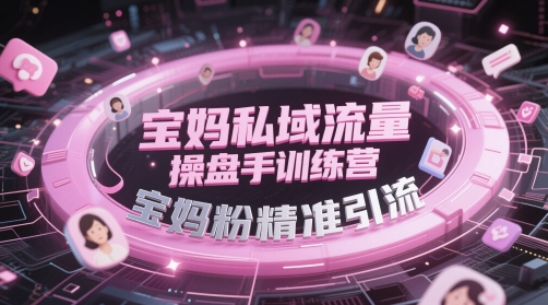 宝妈私域流量操盘手训练营，宝妈粉精准引流-阳明聊项目