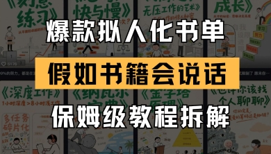 最新爆款拟人化书单玩法，假如书籍会说话，保姆级教程-阳明聊项目