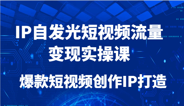 IP自发光短视频流量变现实操课，爆款短视频创作IP打造-阳明聊项目
