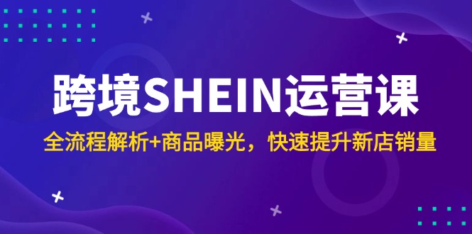 跨境SHEIN运营课，全流程解析+商品曝光，快速提升新店销量-阳明聊项目
