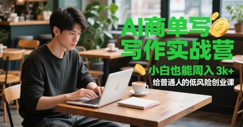 AI商单写作实战营，小白也能周入3k+，给普通人的低风险创业课-阳明聊项目