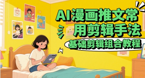 AI漫画推文常用剪辑手法，基础剪辑组合教程-阳明聊项目