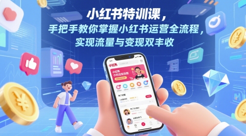 小红书特训课，手把手教你掌握小红书运营全流程，实现流量与变现双丰收-阳明聊项目