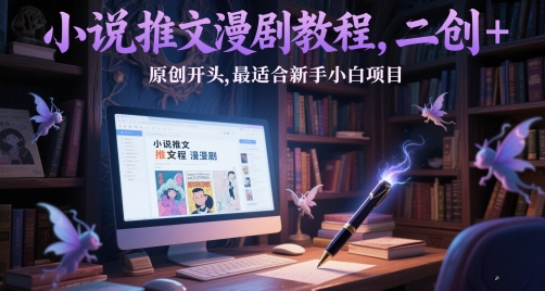 小说推文漫剧教程，二创+原创开头，最适合新手小白项目-阳明聊项目