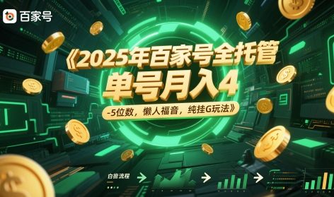 2025年百家号全托管，单号月入4-5位数，懒人福音，纯挂G玩法【揭秘】-阳明聊项目