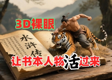 书本人物裸眼3D视频，新的玩法，流量超猛，保姆级教程-阳明聊项目