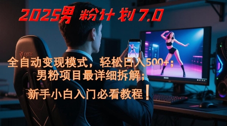 2025男粉计划7.0，全自动变现模式，轻松日入5张+，新手小白必看课程-阳明聊项目