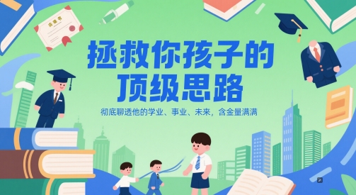 付费文章：拯救你孩子的顶级思路，彻底聊透他的学业、事业、未来，含金量满满-阳明聊项目