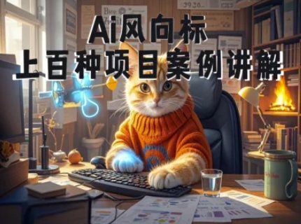 Ai风向标-附100种项目案例玩法-0基础小白到大神ai视频商业应用教学-阳明聊项目