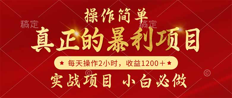 真正的暴利项目，操作简单，每天收益1200＋，自己做老板-阳明聊项目
