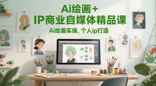 Ai绘画+IP商业自媒体精品课，Ai绘画实操，个人ip打造-阳明聊项目
