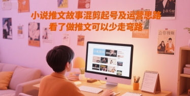小说推文故事混剪起号及运营思路，看了做推文可以少走弯路-阳明聊项目
