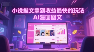 小说推文拿到收益最快的玩法，AI漫画图文-阳明聊项目