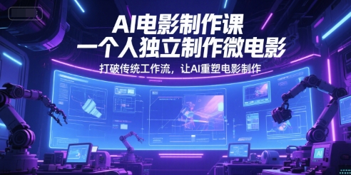 AI电影制作课，一个人独立制作微电影，打破传统工作流，让AI重塑电影制作-阳明聊项目
