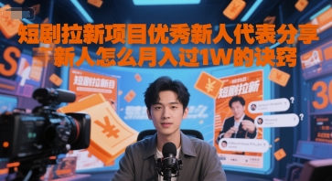 短剧拉新项目优秀新人代表分享新人怎么月入过1W的诀窍-阳明聊项目