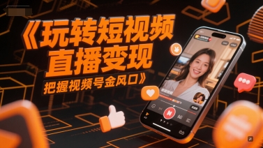 玩转短视频直播变现，把握视频号金风口-阳明聊项目