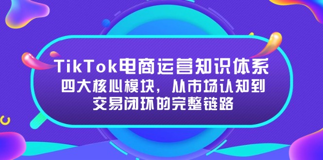 TikTok电商运营知识体系：四大核心模块，从市场认知到交易闭环的完整链路-阳明聊项目