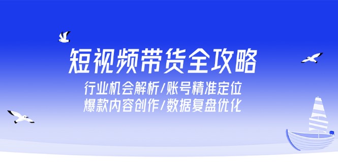 短视频带货全攻略，行业机会解析/账号精准定位/爆款内容创作/数据复盘优化-阳明聊项目