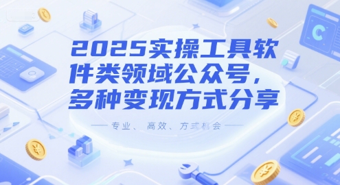 2025实操工具软件类领域公众号，多种变现方式分享-阳明聊项目