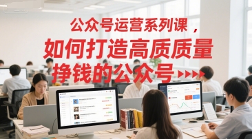 公众号运营系列课，如何打造高质量挣钱的公众号-阳明聊项目