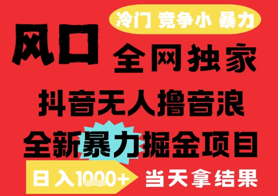 25年6月高爆抖音无人直播最新撸音浪掘金项目，解放双手小白可做，无脑日入1k+，门槛低【揭秘】-阳明聊项目
