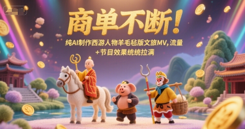 商单不断！纯AI制作西游人物羊毛毡版文旅MV，流量+节目效果统统拉满-阳明聊项目