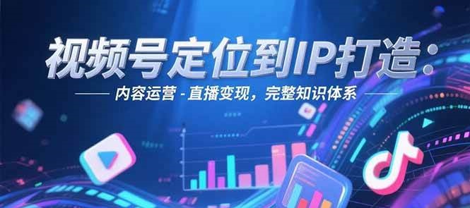 视频号定位到IP打造：账号搭建-内容运营-直播变现，完整知识体系-阳明聊项目