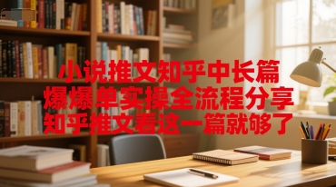 小说推文知乎中长篇爆单实操全流程分享，知乎推文看这一篇就够了-阳明聊项目