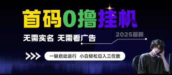 首码0撸挂G项目，无需实名无需看广告 一键启动运行，小白轻松日入三位数【揭秘】-阳明聊项目