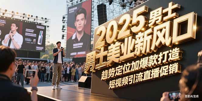 2025男士美业新风口，趋势定位加爆款打造，短视频引流直播促销-阳明聊项目