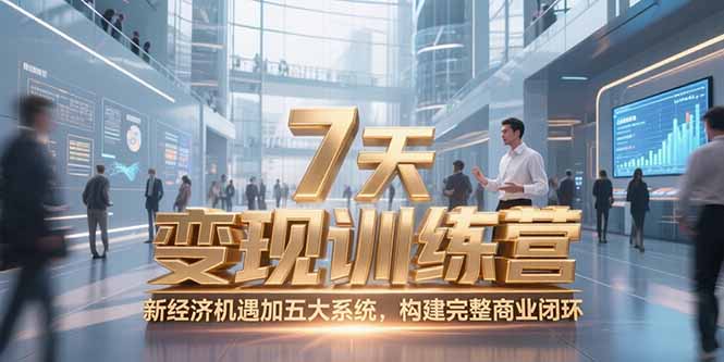 7天咨询师变现训练营，新经济机遇加五大系统，构建完整商业闭环-阳明聊项目