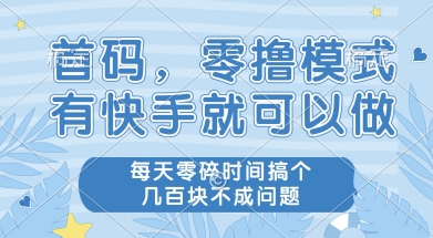 首码零撸项目，有快手就可以做，每天业务时间搞个几张不是问题【揭秘】-阳明聊项目
