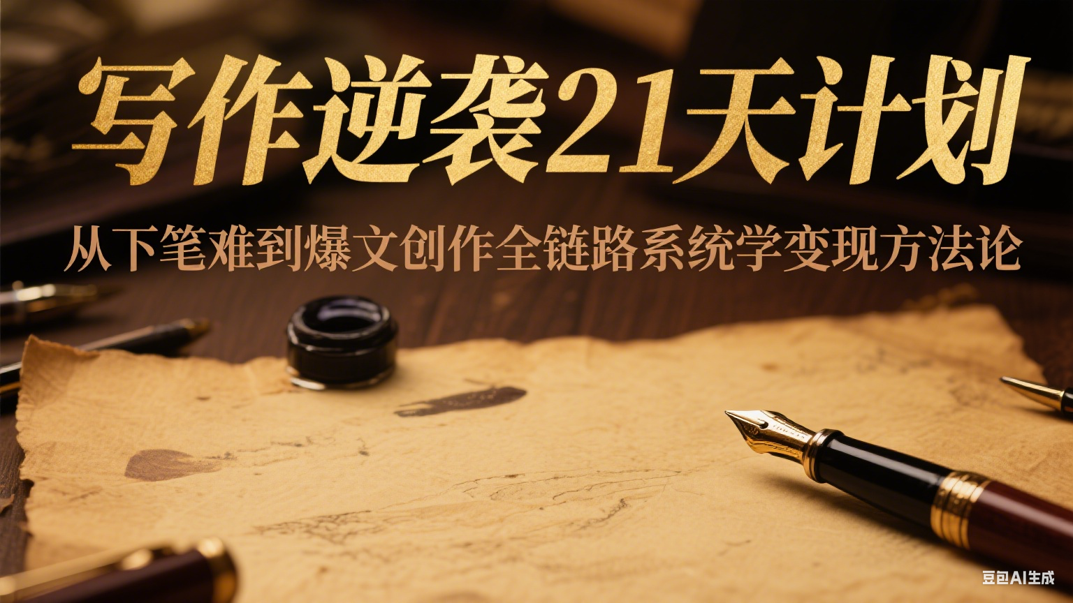 写作逆袭21天计划：从下笔难到爆文创作全链路系统学变现方法论-阳明聊项目