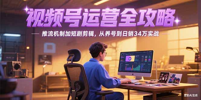 2025视频号运营全攻略，推流机制加短剧剪辑，从养号到日销34万实战-阳明聊项目