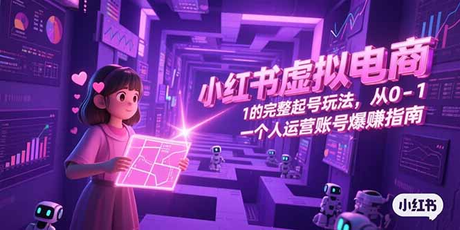 小红书虚拟电商，从0-1的完整起号玩法，一个人运营账号爆赚指南-阳明聊项目