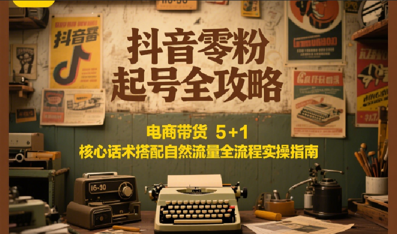 抖音零粉起号全攻略：电商带货 5+1 核心话术搭配自然流量全流程实操指南-阳明聊项目