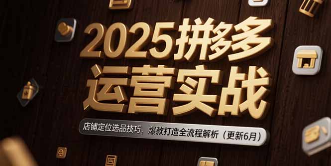 2025拼多多运营实战：店铺定位选品技巧，爆款打造全流程解析(更新6月-阳明聊项目