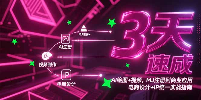 3天速成AI绘图+视频，MJ注册到商业应用，电商设计+IP统一实战指南-阳明聊项目