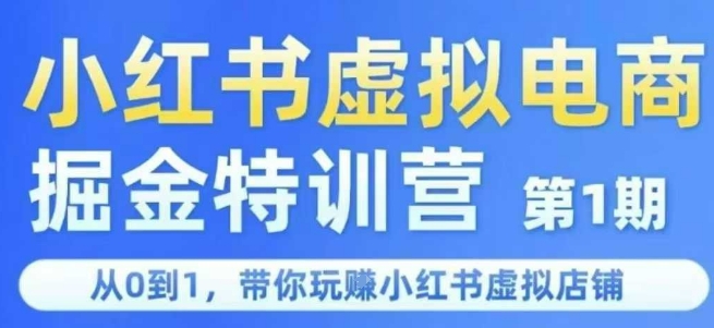 小红书虚拟电商掘金特训营第1期，从0到1，带你玩转小红书虚拟店铺-阳明聊项目