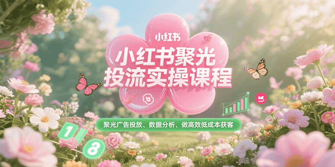 小红书聚光投流实操课程，聚光广告投放、数据分析、做高效低成本获客-阳明聊项目