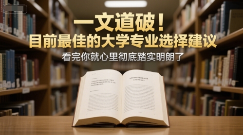 付费文章：一文道破！目前最佳的大学专业选择建议，看完你就心里彻底踏实明朗了-阳明聊项目