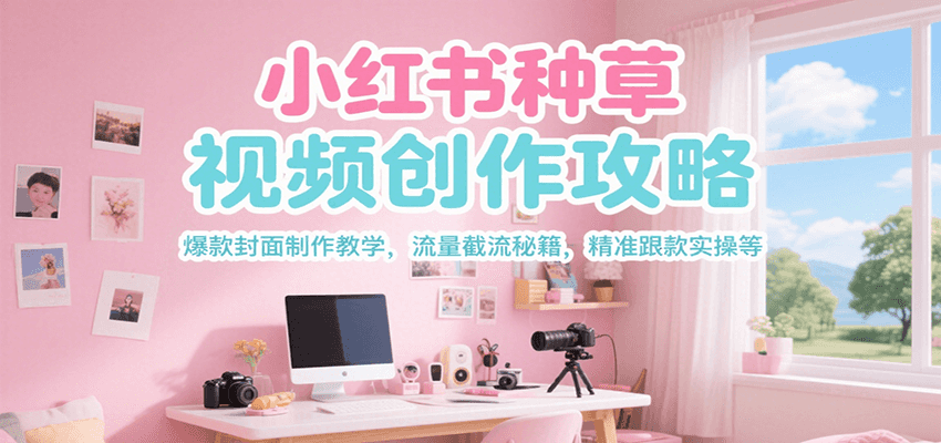 小红书种草视频创作攻略，爆款封面制作教学 ，流量截流秘籍 ，精准跟款实操等-阳明聊项目