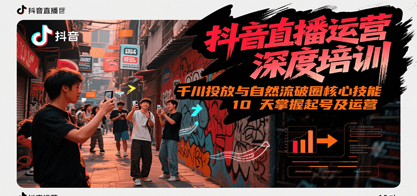 抖音直播运营深度培训，千川投放与自然流核心技能，10天掌握起号及运营(6-7月新课)-阳明聊项目