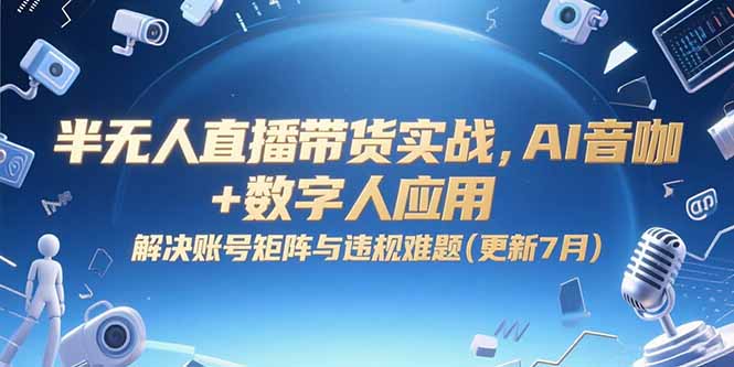 半无人直播带货实战，AI音咖+数字人应用 解决账号矩阵与违规难题(更新7月-阳明聊项目