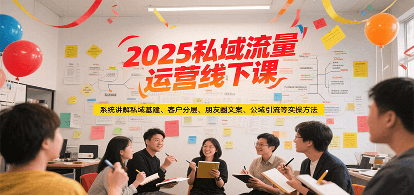 2025私域流量运营线下课，系统讲解私域基建/客户分层/朋友圈文案/公域引流等实操方法-阳明聊项目