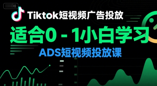 Tiktok短视频广告投放，适合0-1小白学习ADS短视频投放课-阳明聊项目